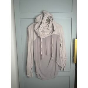 Gymshark Aura Hoodie Cowl Neck Drawstring Sheer‎ Activewear Top Size Small